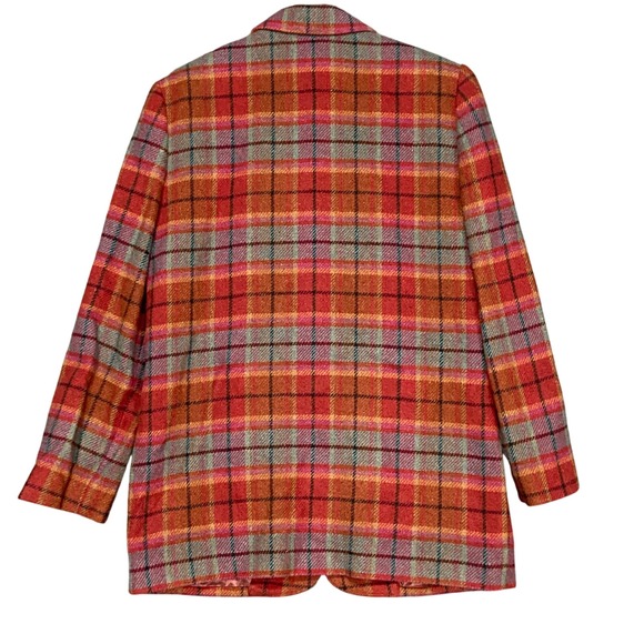 Vintage Jennifer Moore Blazer Women's Medium Multi-Color Plaid Wool Blend Jacket - Picture 2 of 11